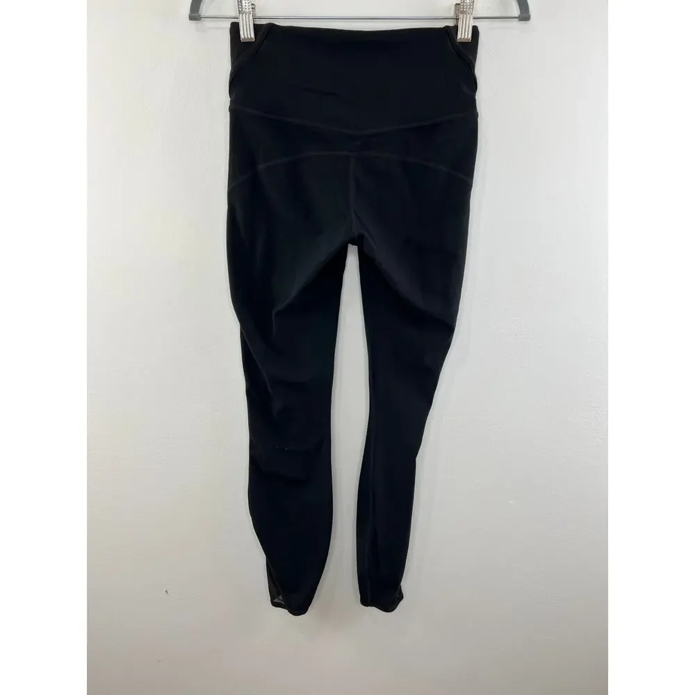 Athleta Black Powervita High Rise Peekaboo 7/8 Tight Size XS